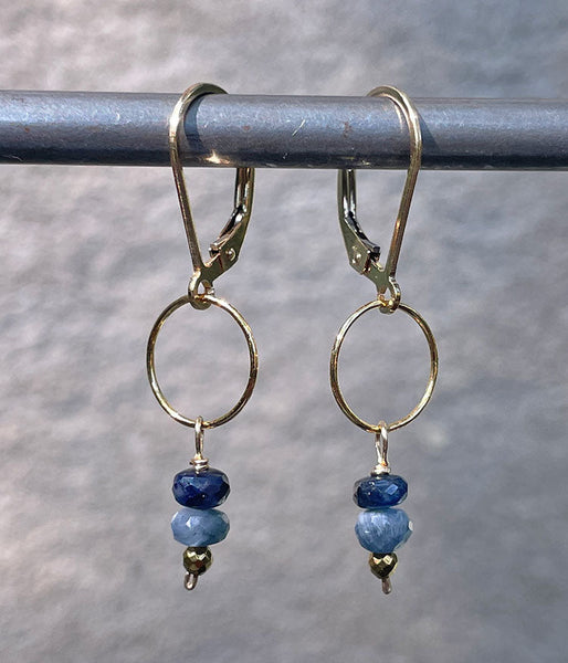Textured Sapphire Earrings