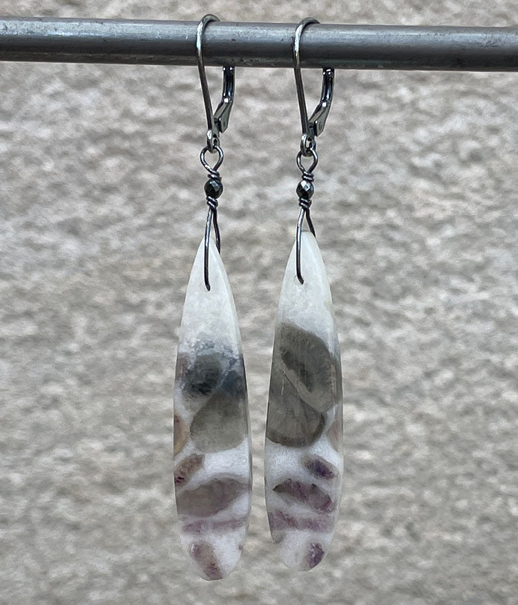 Petrified Opal Earrings
