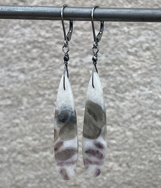 Petrified Opal Earrings