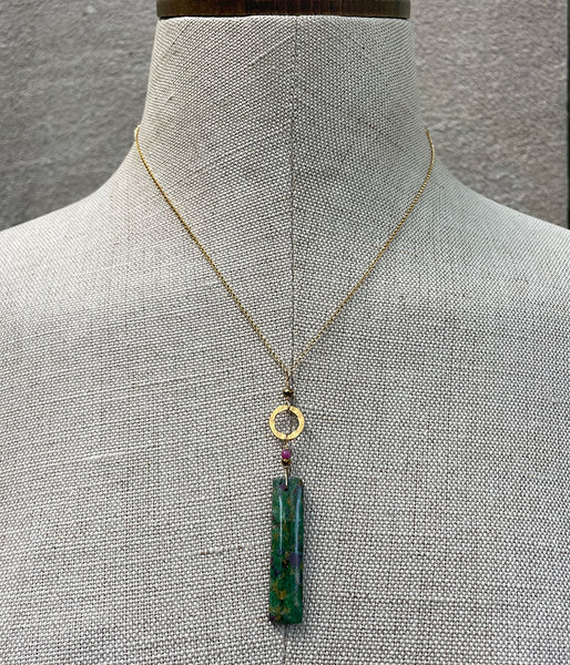 Fuchsite Circle Necklace