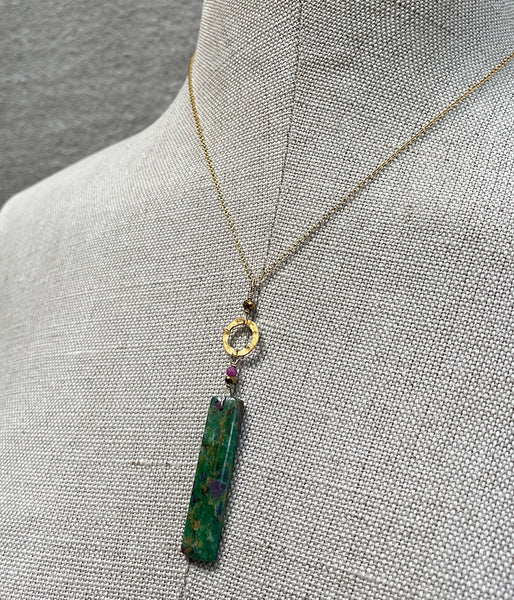 Fuchsite Circle Necklace