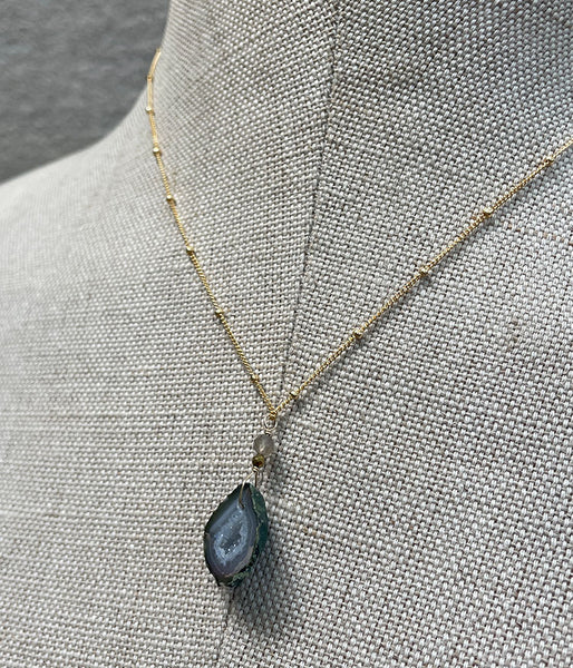 Crystal Ball Geode Necklace