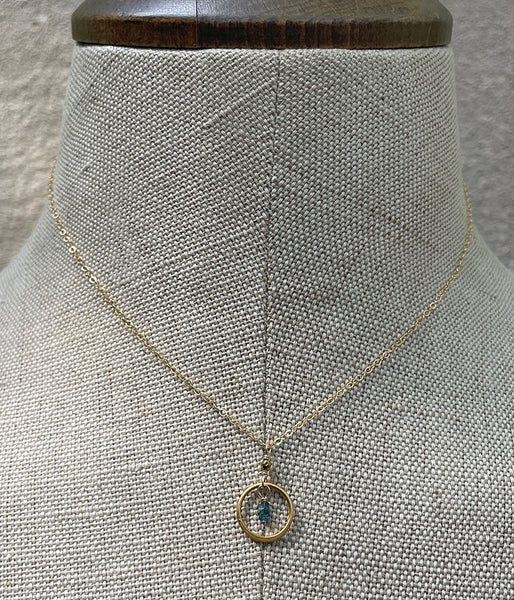Raw Diamond Circle Necklace