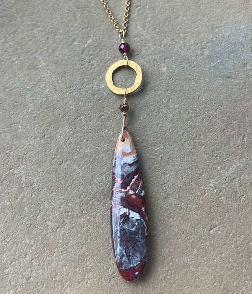 Laguna Lace Agate & Gold Necklace