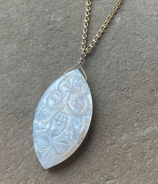 Mother of Pearl Petal Necklace