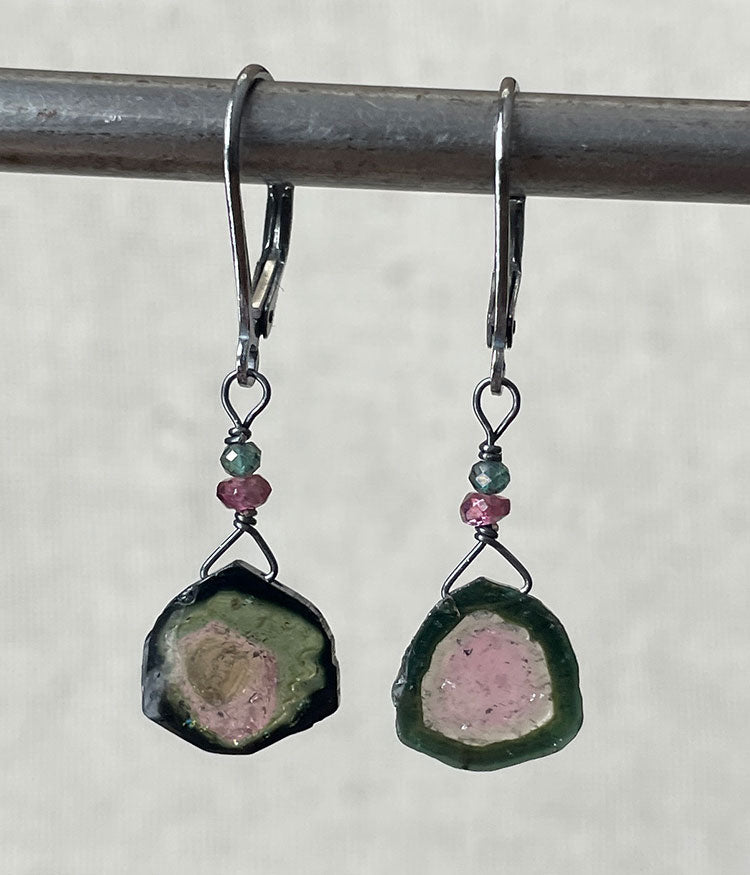 Watermelon Tourmaline Earrings