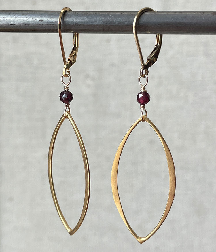 Garnet Petal Earrings