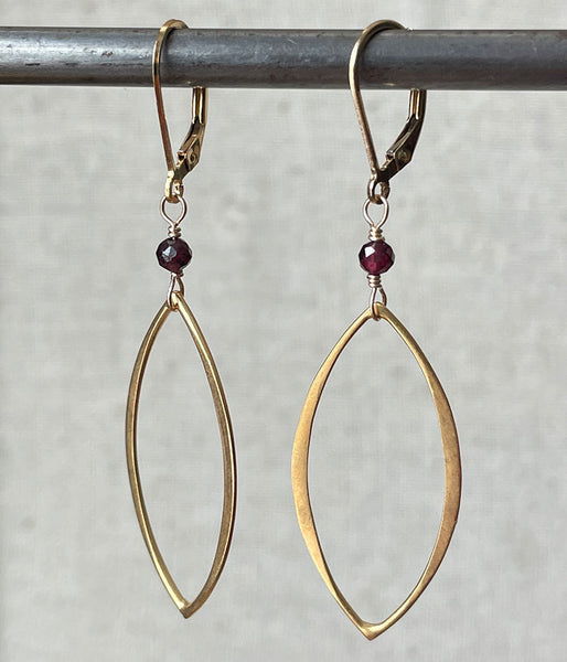 Garnet Petal Earrings