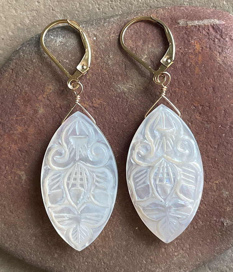 Mother of Pearl Petal Earrings