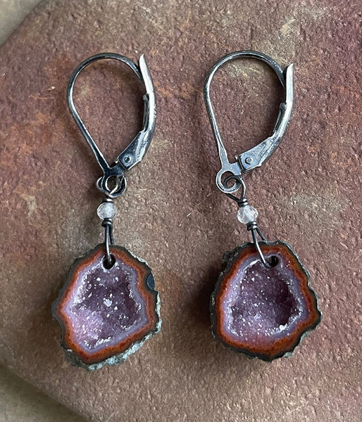 Sparkly & Earthy Geode Earrings