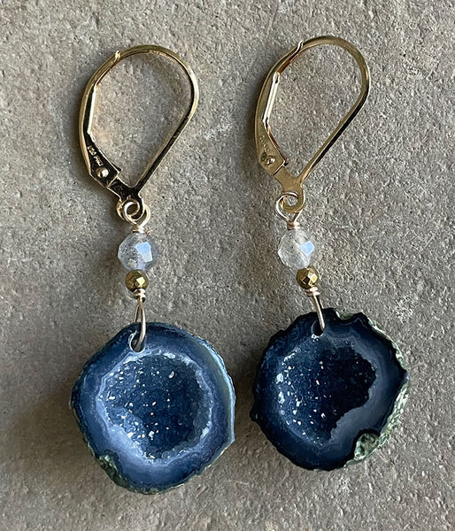 Midnight Geode Earrings