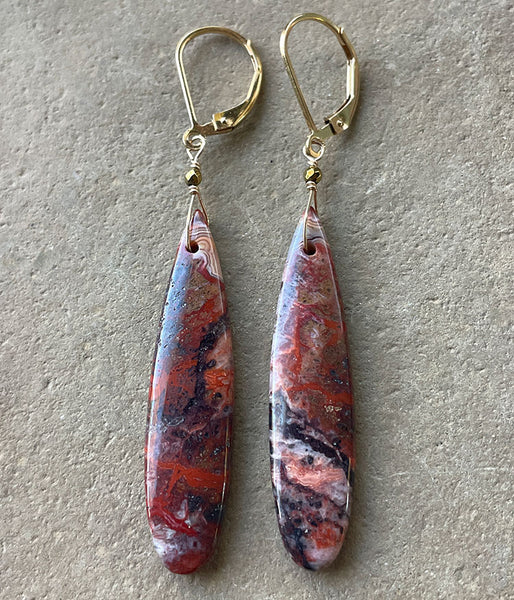 Wild Laguna Lace Agate Earrings
