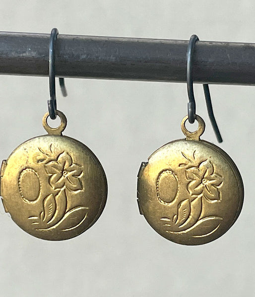 Round Locket Earrings