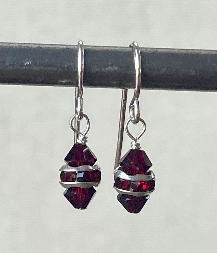 Garnet Rhinestone Earrings