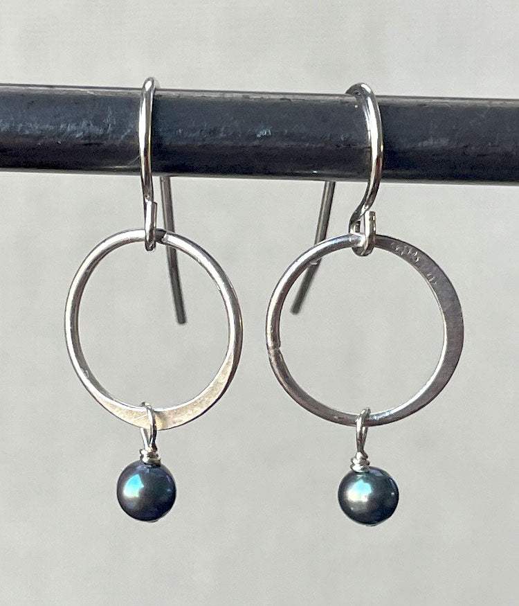 Pearl Circle Earrings