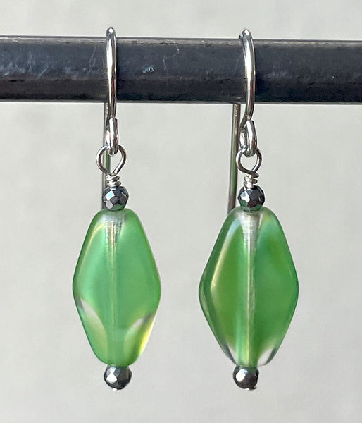 Vintage Green Wing Earrings