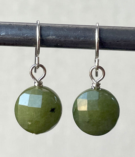 Faceted Jade Earrings