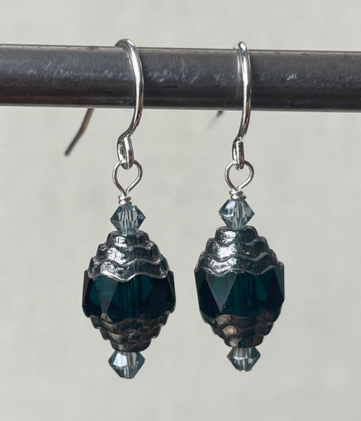 Art Deco Glass Earrings