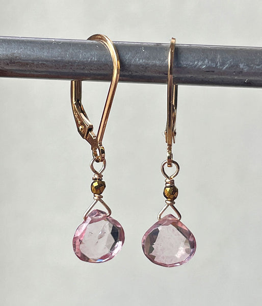 Pink Topaz Earrings
