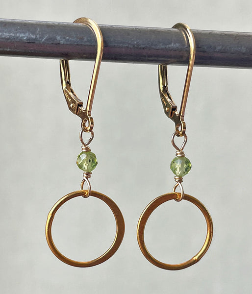Peridot Circle Earrings