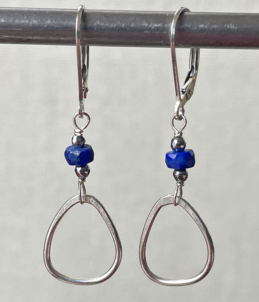 Lapis Triangle Earrings