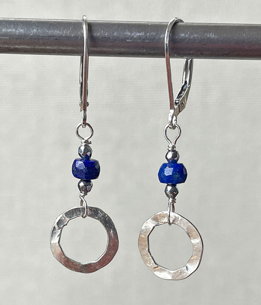 Hammered Lapis Earrings
