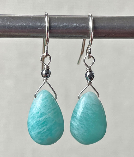 Amazonite Teardrop Earrings