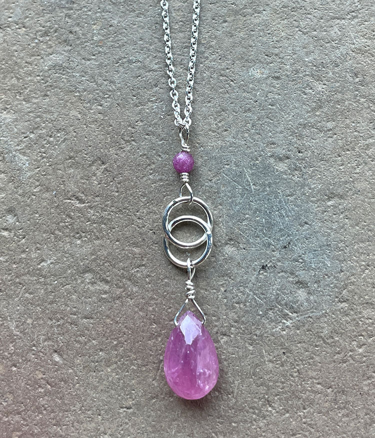 Pink Sapphire Infinity Necklace