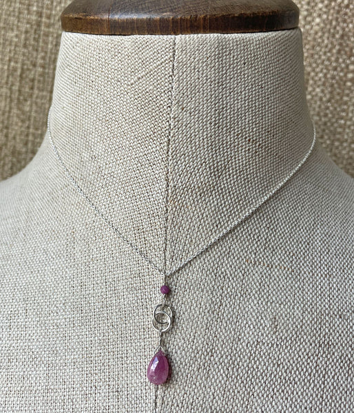 Pink Sapphire Infinity Necklace