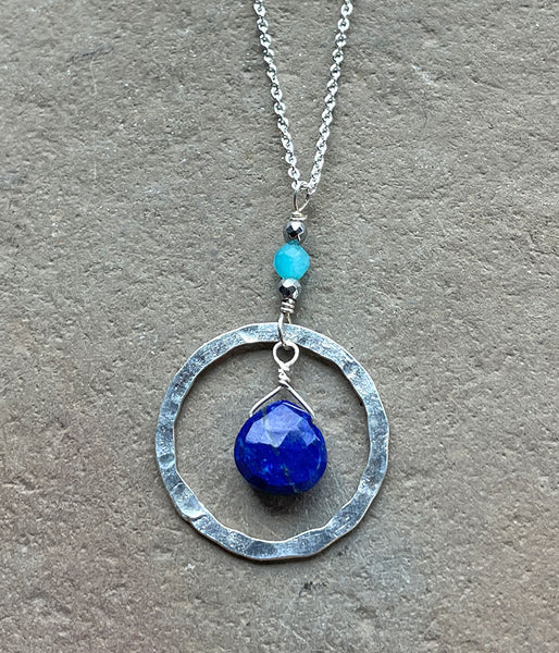 Hammered Blues Necklace