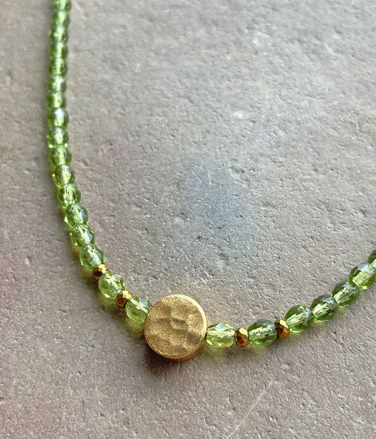 Spring Green Beaded Necklace
