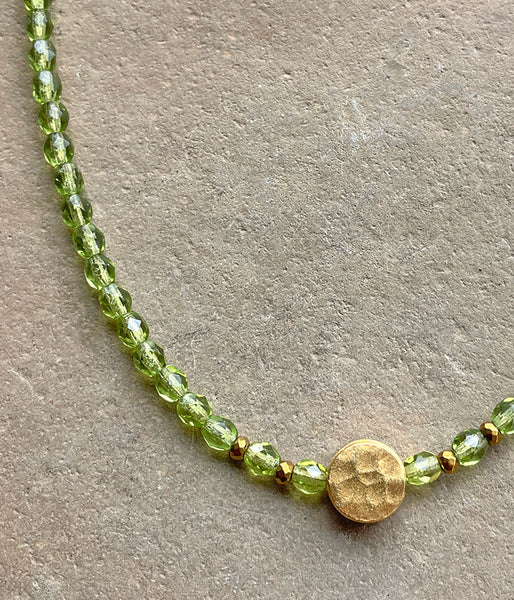 Spring Green Beaded Necklace