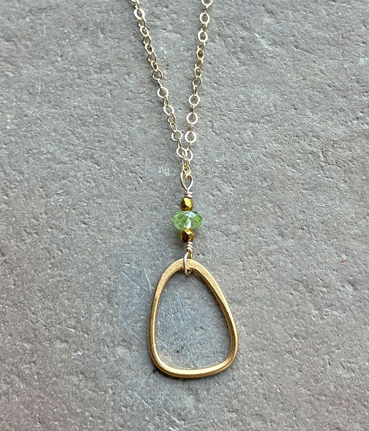 Peridot Triangle Necklace