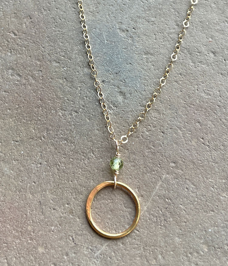 Peridot Circle Necklace