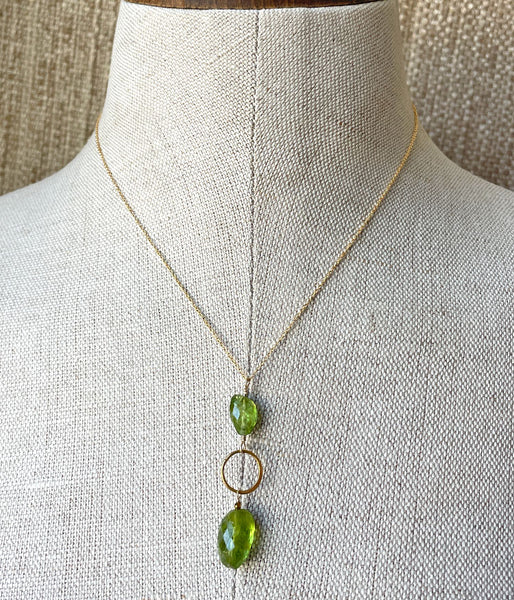 Peridot Stacking Stones  Necklace