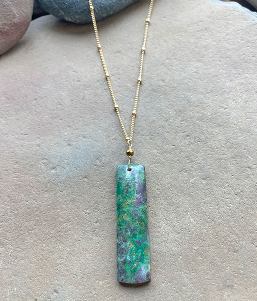 Emerald Green Impressionist Necklace