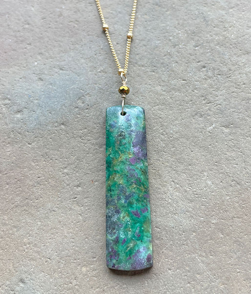 Emerald Green Impressionist Necklace