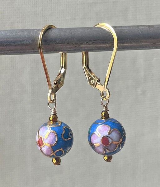 Blue Vintage Cloisonné Earrings