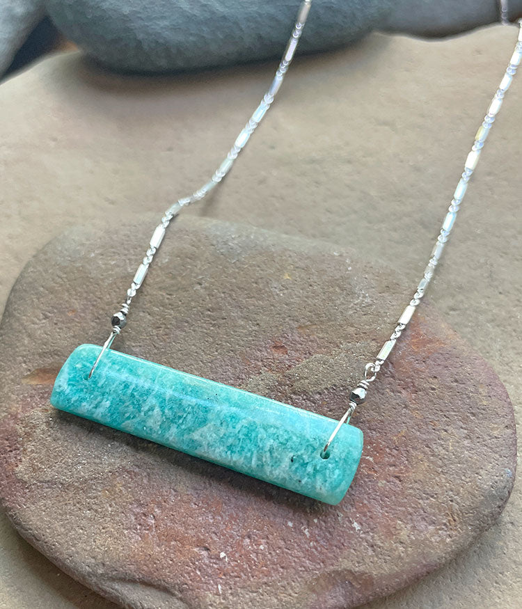 Amazonite Bar Necklace