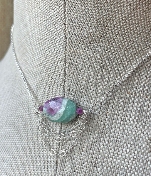 Fuchsite Cascading Chain Necklace