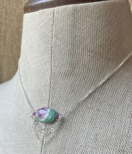 Fuchsite Cascading Chain Necklace