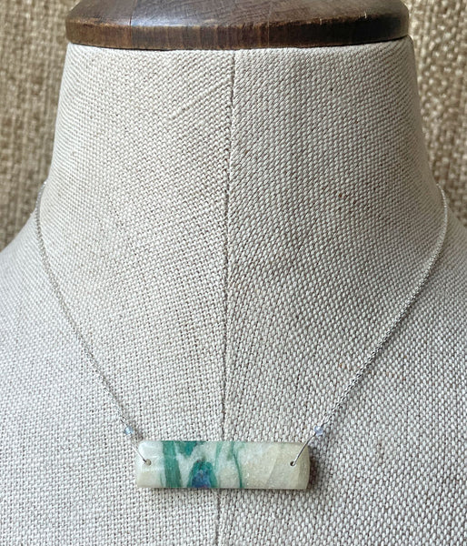 Marbled Fuchsite Bar Necklace