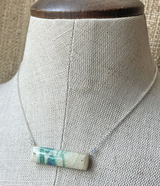 Marbled Fuchsite Bar Necklace
