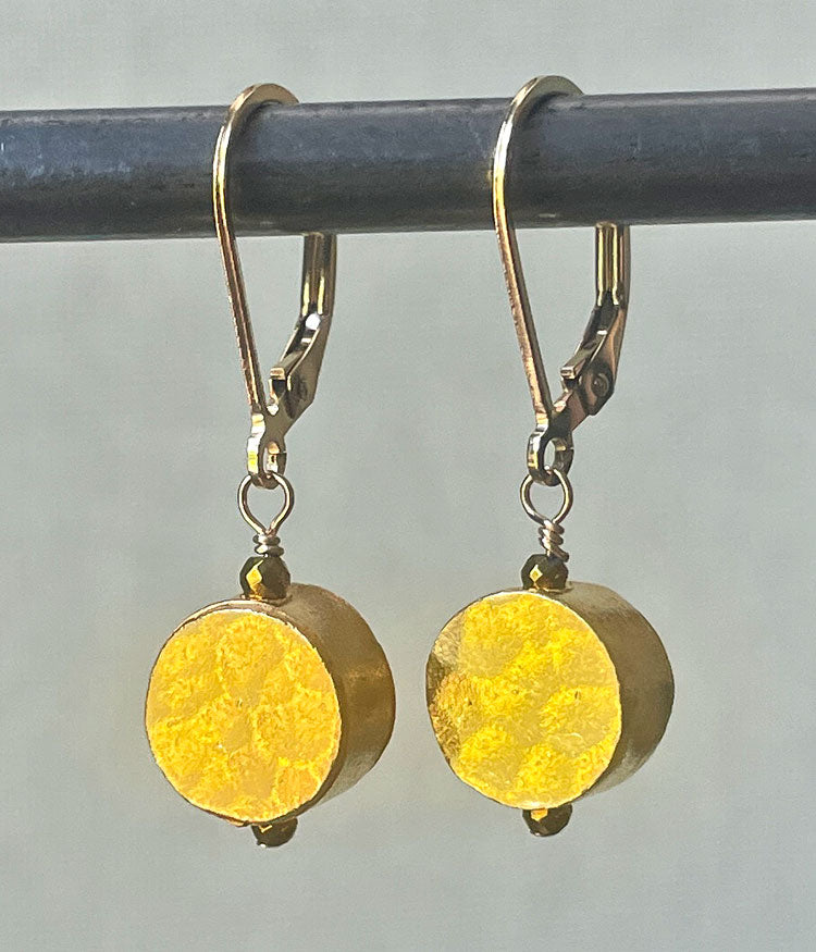 Gold Vermeil Hammered Earrings