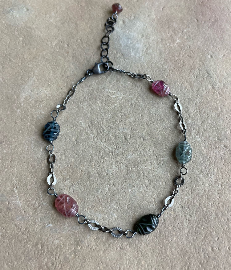 Carved Tourmaline Bracelet