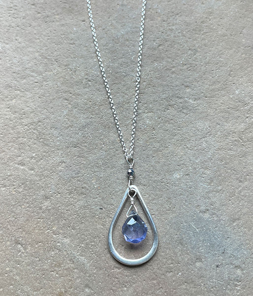 Iolite Teardrop Necklace