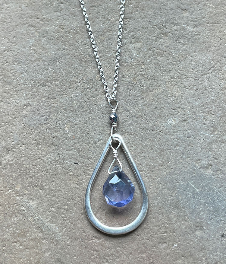 Iolite Teardrop Necklace