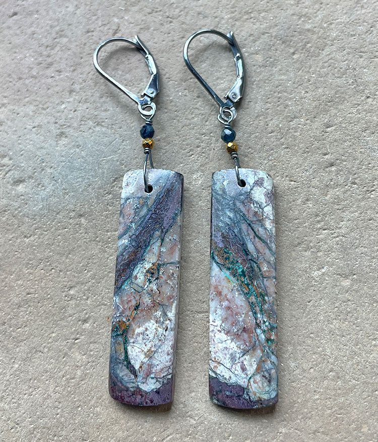 Lightning Azurite Earrings