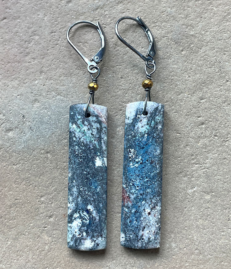 Lightning Azurite Earrings