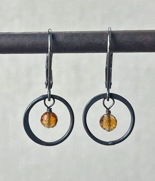 Citrine Circle Earrings